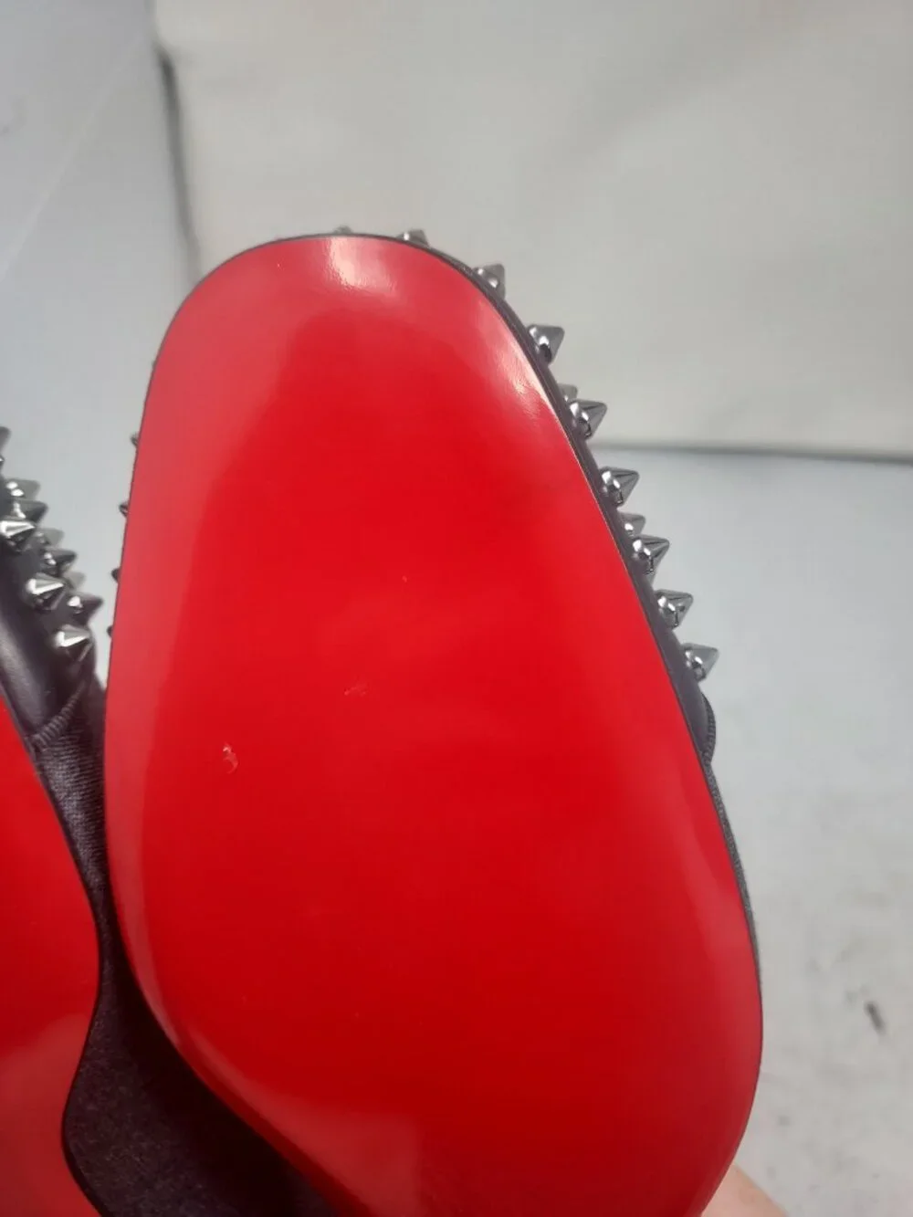 Christian Louboutin Blue Denim Black Spooky Spike MENS Loafer